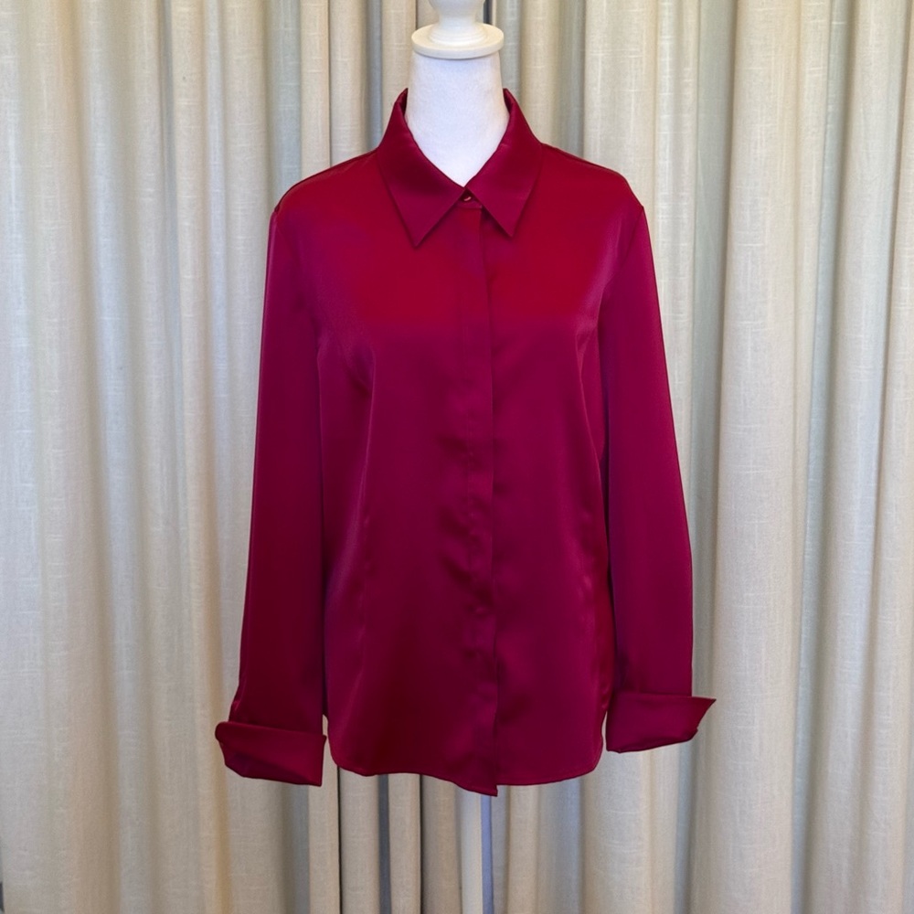 Elegant Berry-Colored Blouse by Etcetera